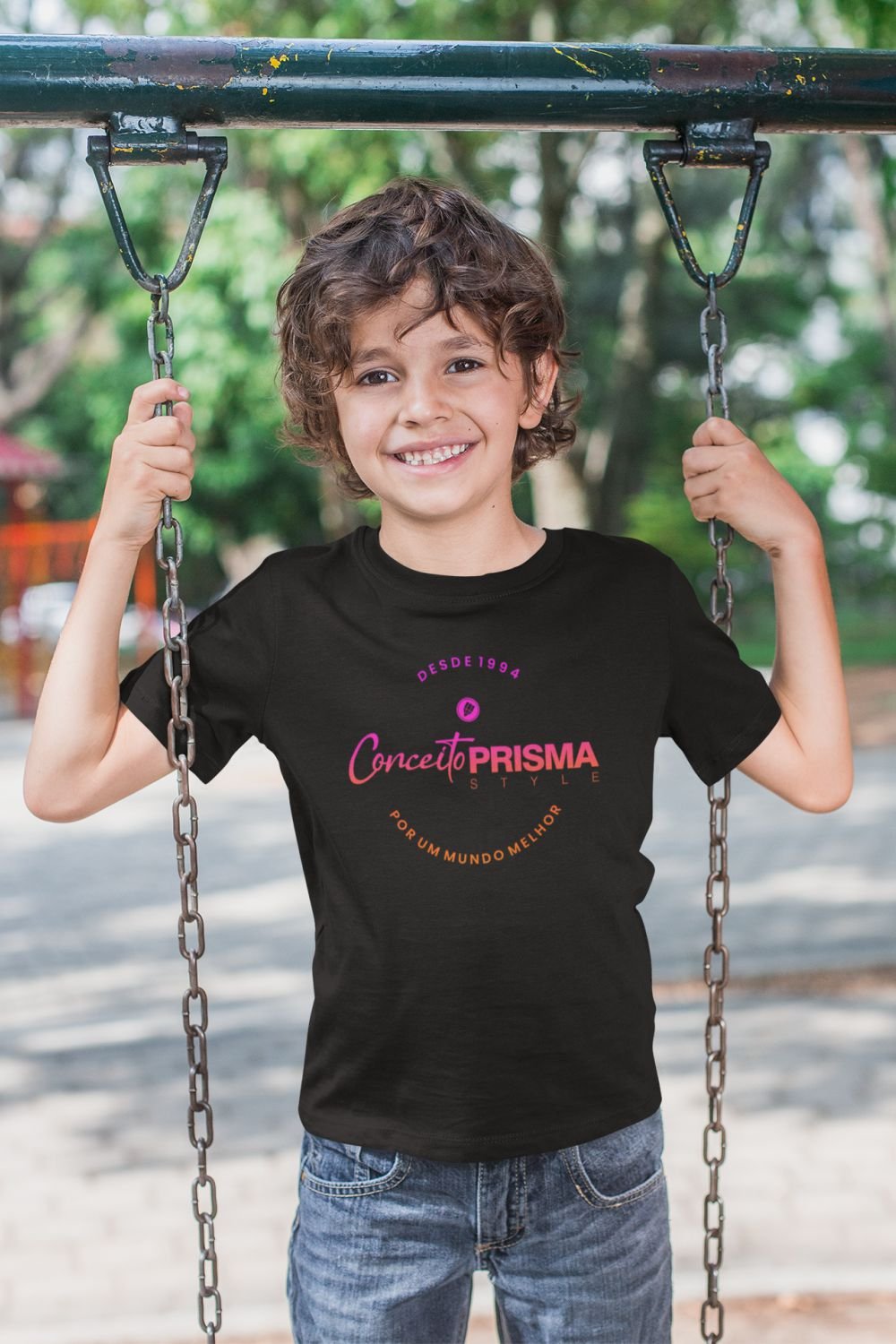 Camiseta Infantil Conceito Prisma Manga Curta logo Color