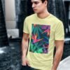 camiseta conceito prisma manga curta casual estampa floral