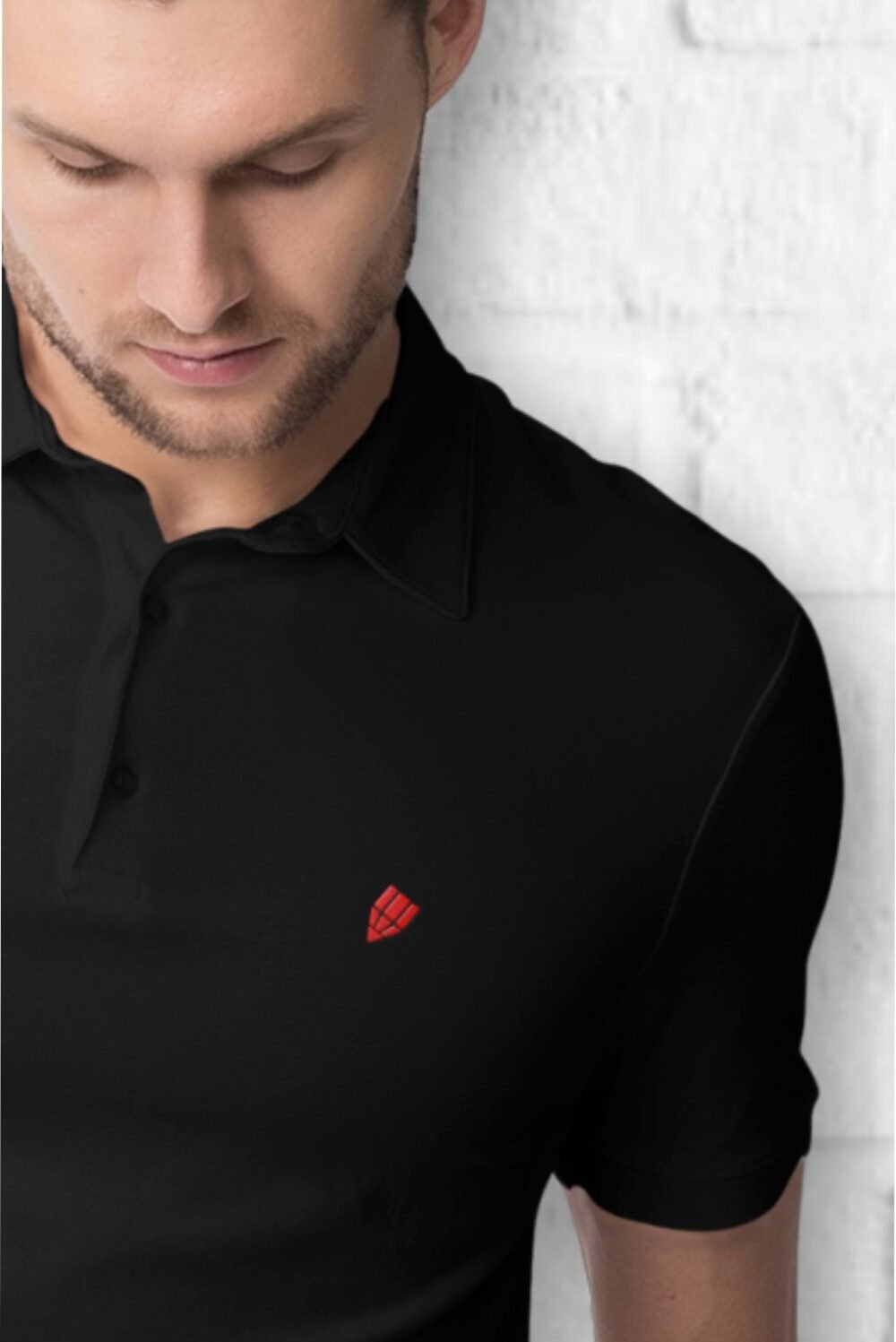 camisa polo piquet pima conceito prisma na cor preto 1.1