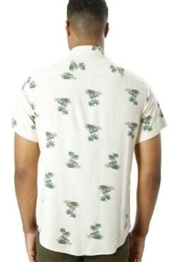 camisa de viscose conceito prisma manga curta off white - verde 3