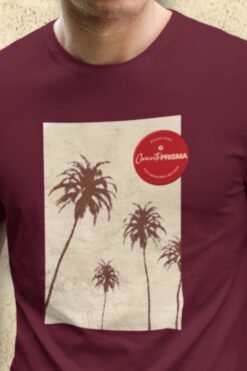 camiseta conceito prisma coqueiro pontilhist - vinho - det 2