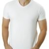 camiseta conceito prisma cotton gola v branca det 1