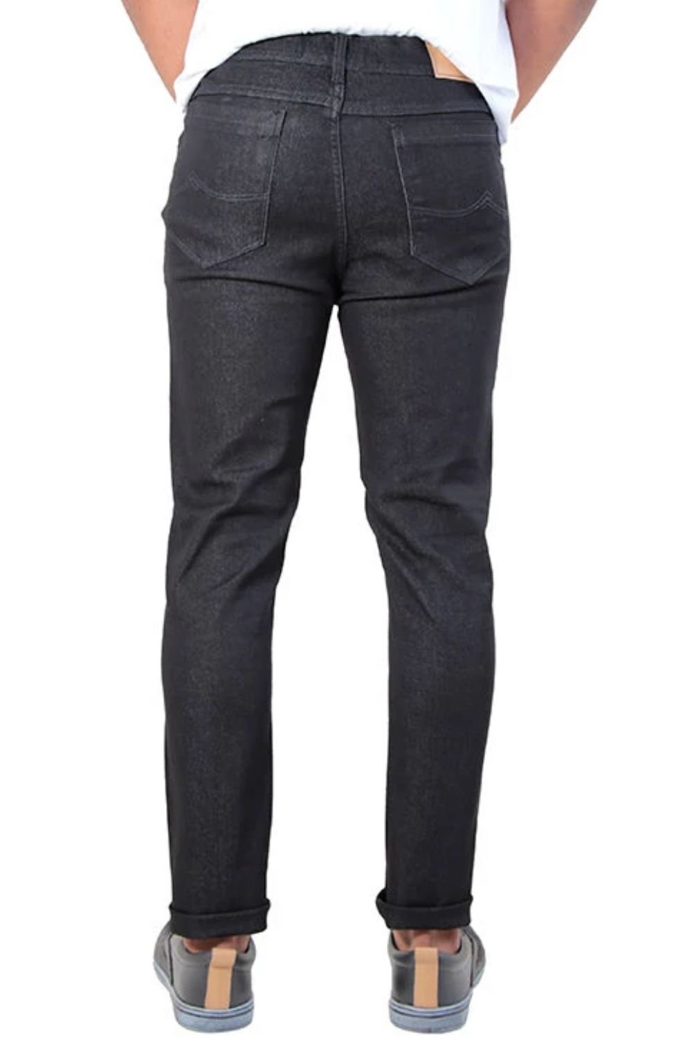 calca jeans slim black com elastano five pockets conceito prisma det 4