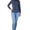 camisa feminina prisma denim jeans floral escola prisma