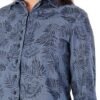 camisa feminina prisma denim jeans floral use conceito prisma