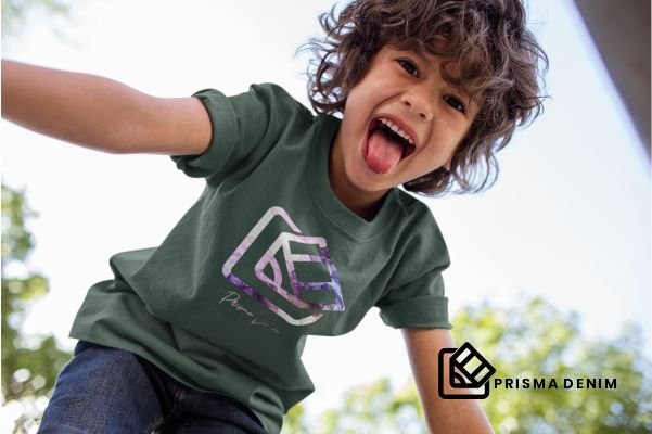 camiseta infantil conceito prisma denim